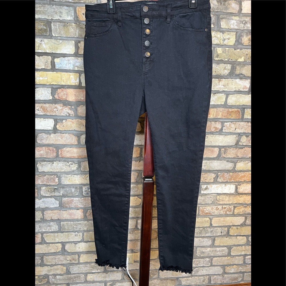 Nature Denim High Rise Button Fly Black Jeans